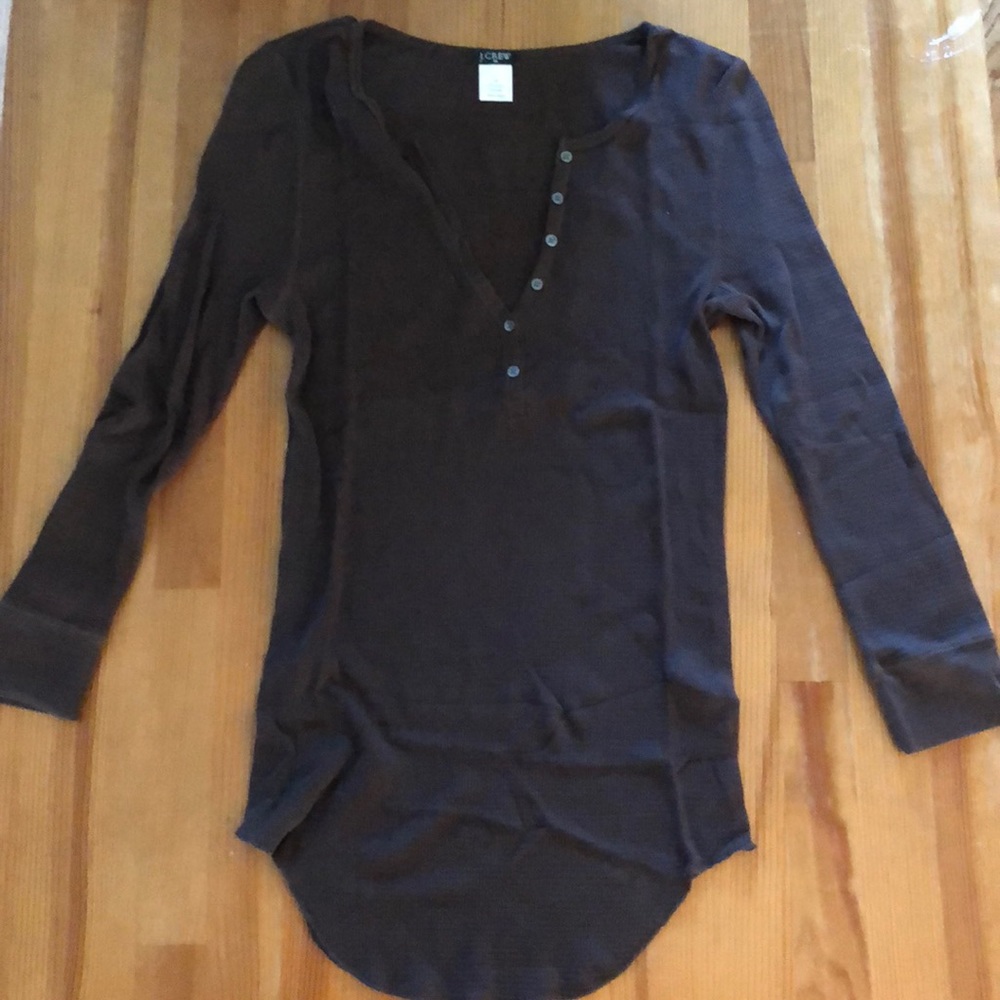 Vintage J Crew Brown Henley